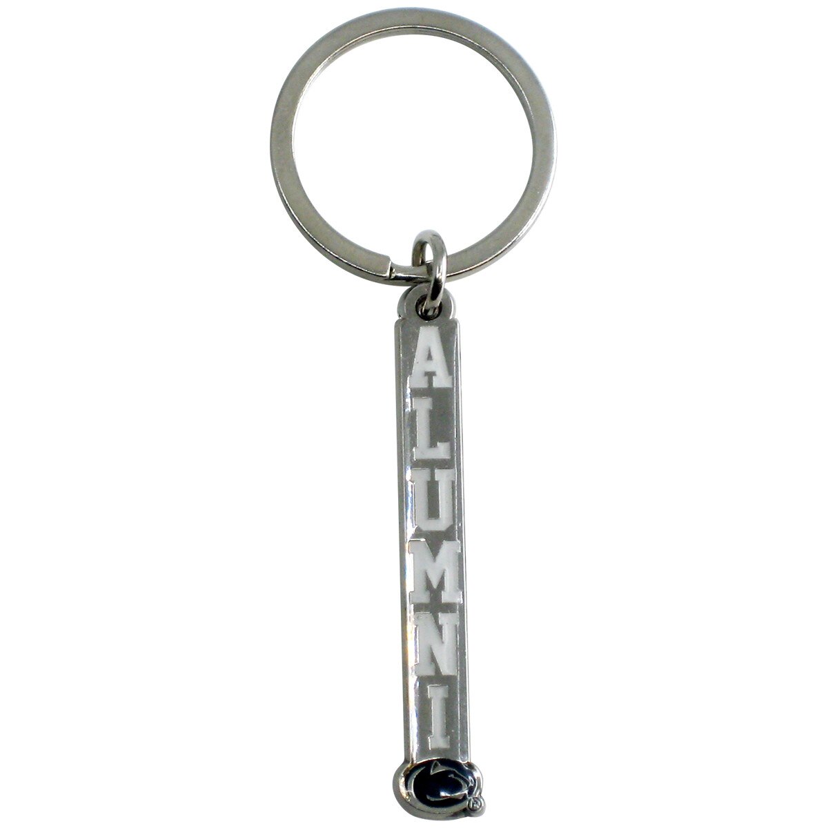 brass keychain with vertical Alumni above Penn State Athletic Logo
